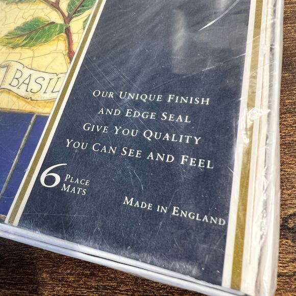 6 Pimpernel Placemats Cork Herb Garden England Mint Basil Artsy Parsley Flowers - Picture 7 of 7